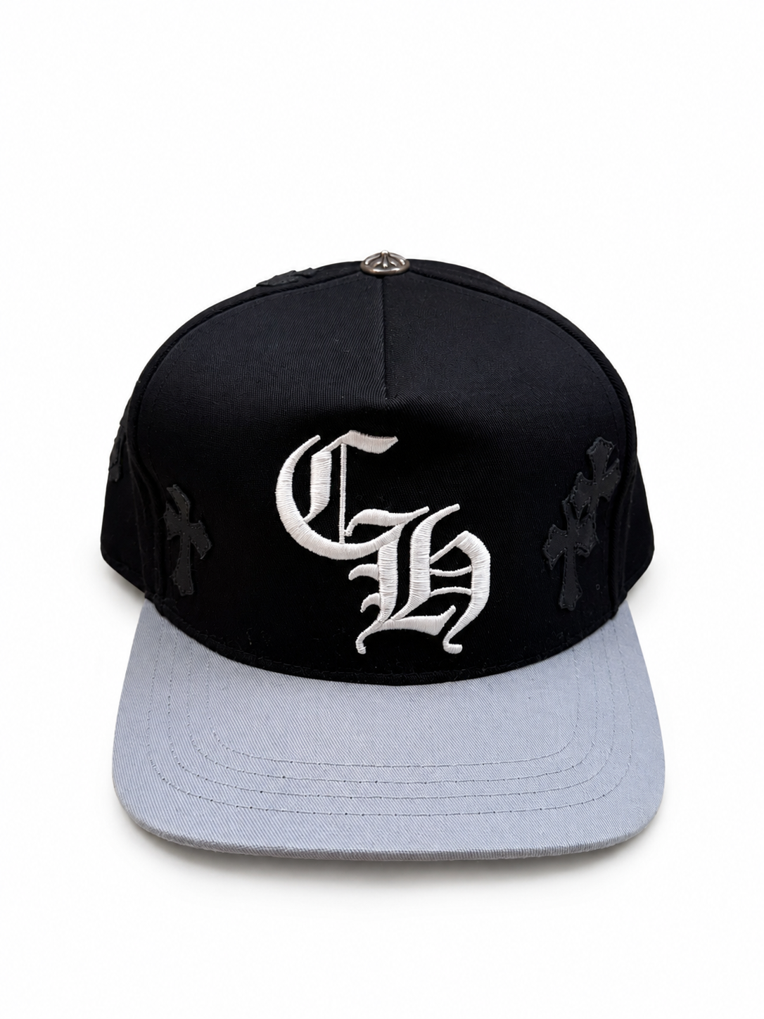 Chrome Hearts “Cross Patch” Black/Grey Trucker Hat