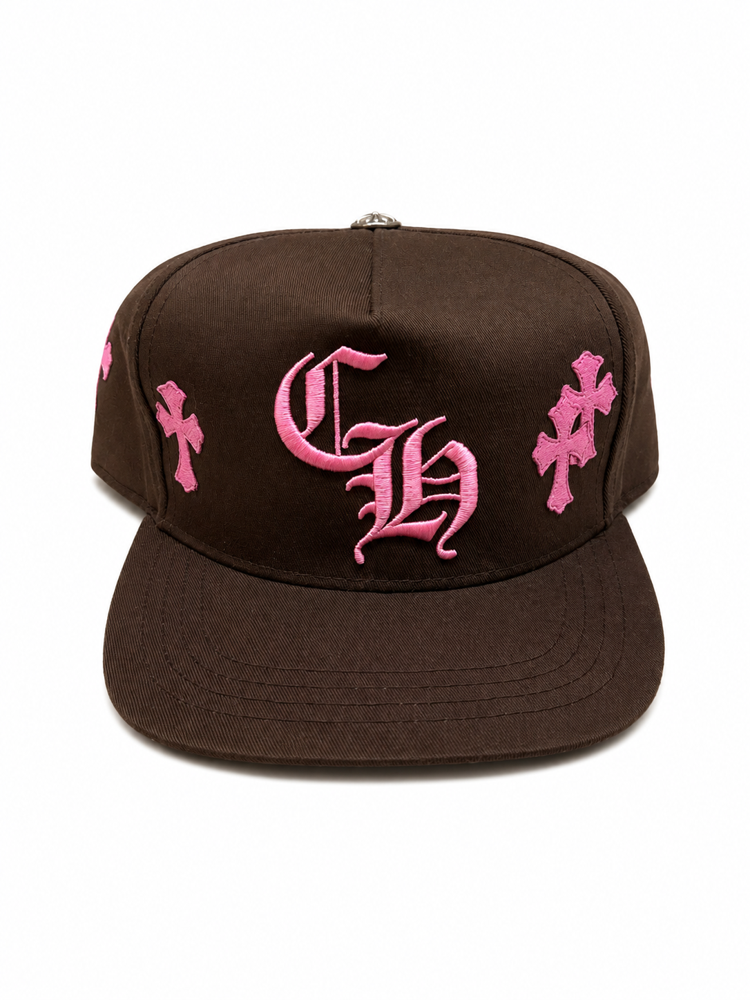 Chrome Hearts “Cross Patch” Brown/Pink Trucker Hat