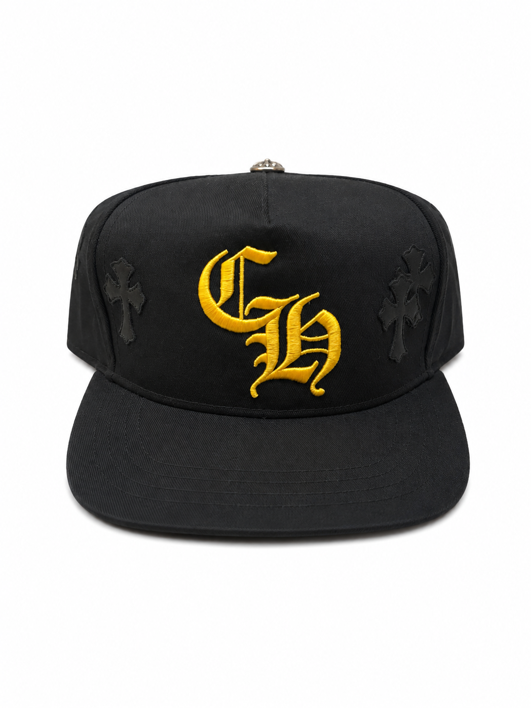 Chrome Hearts “Cross Patch” Black/Yellow Trucker Hat