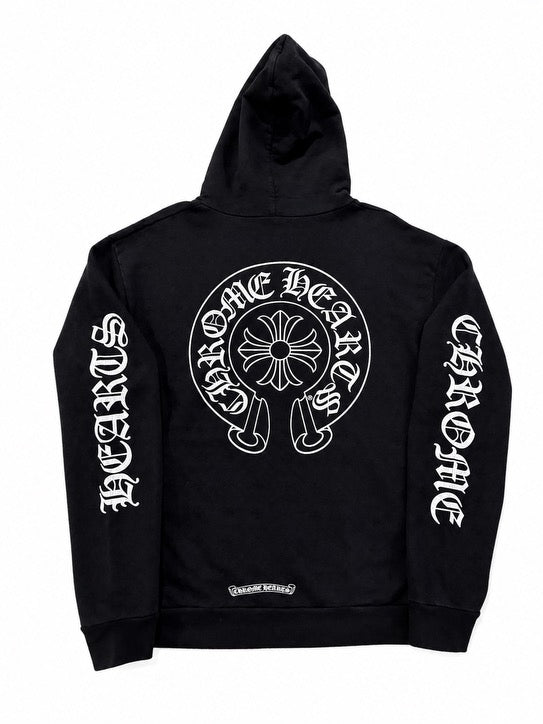 Chrome Hearts “Vertical Logo” All-Over Cross Print Hoodie (Size M)