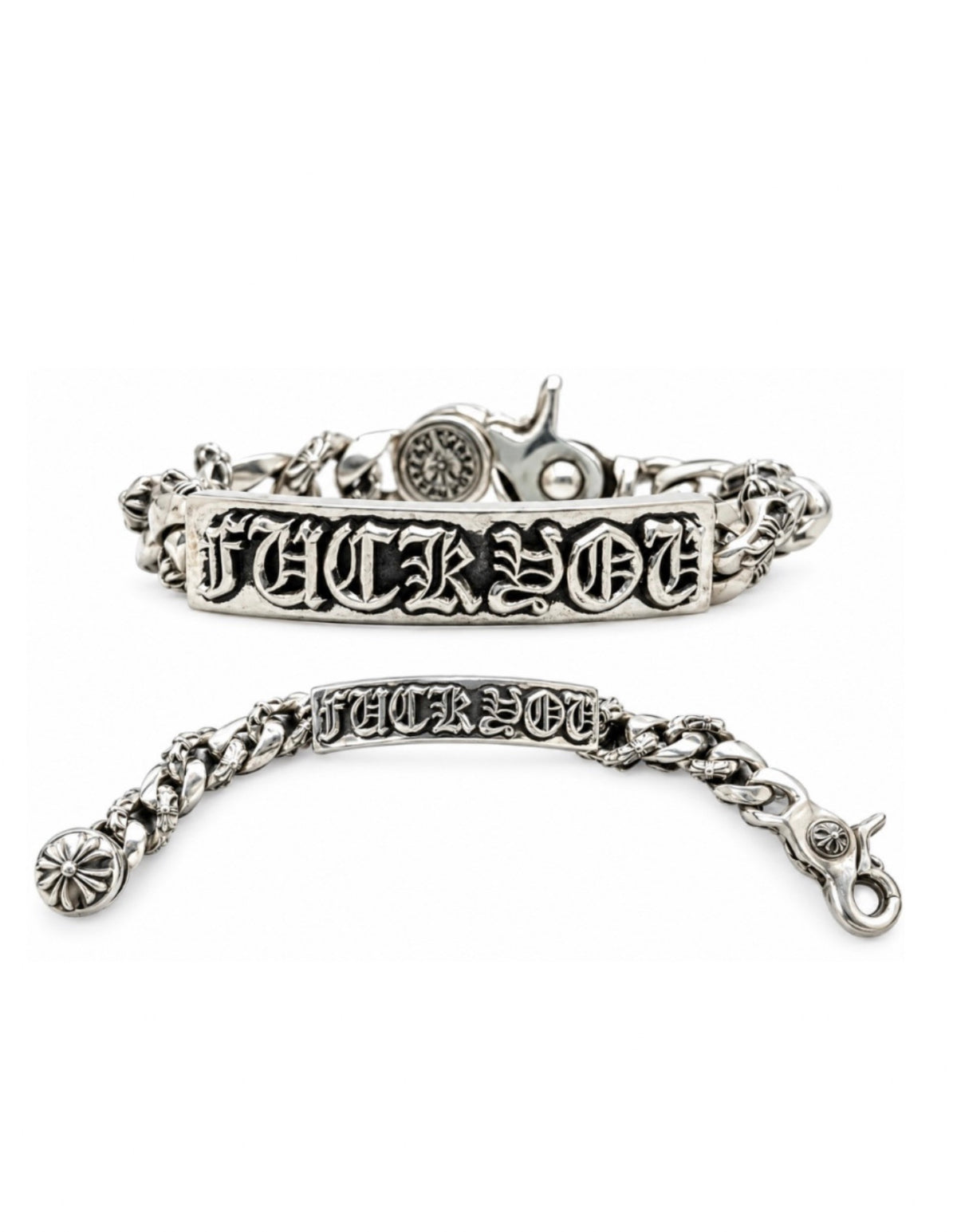 Chrome Hearts “FUCK YOU” Fancy CubanLink Bracelet