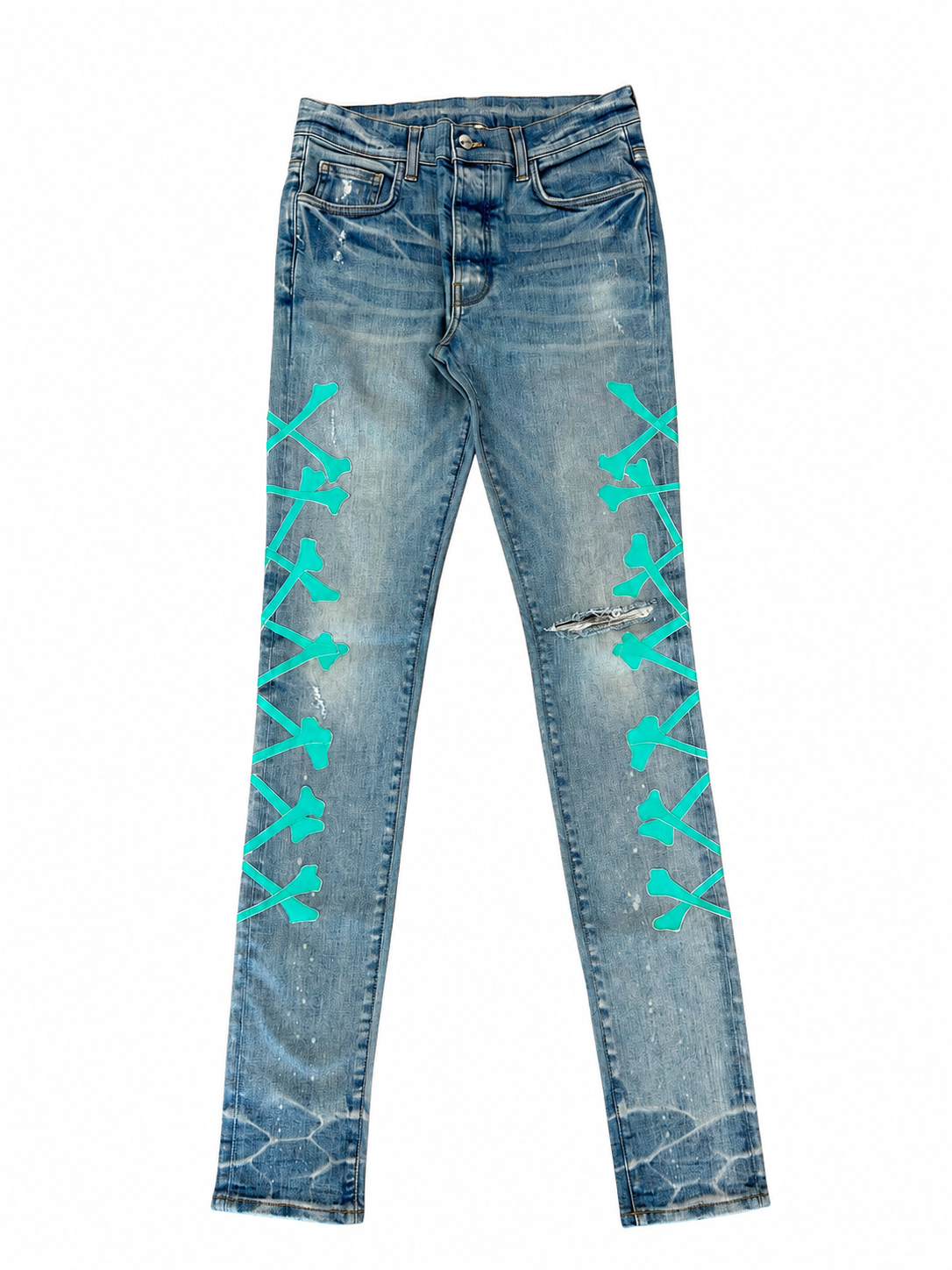 Amiri Teal Bone Jean (Size 31)