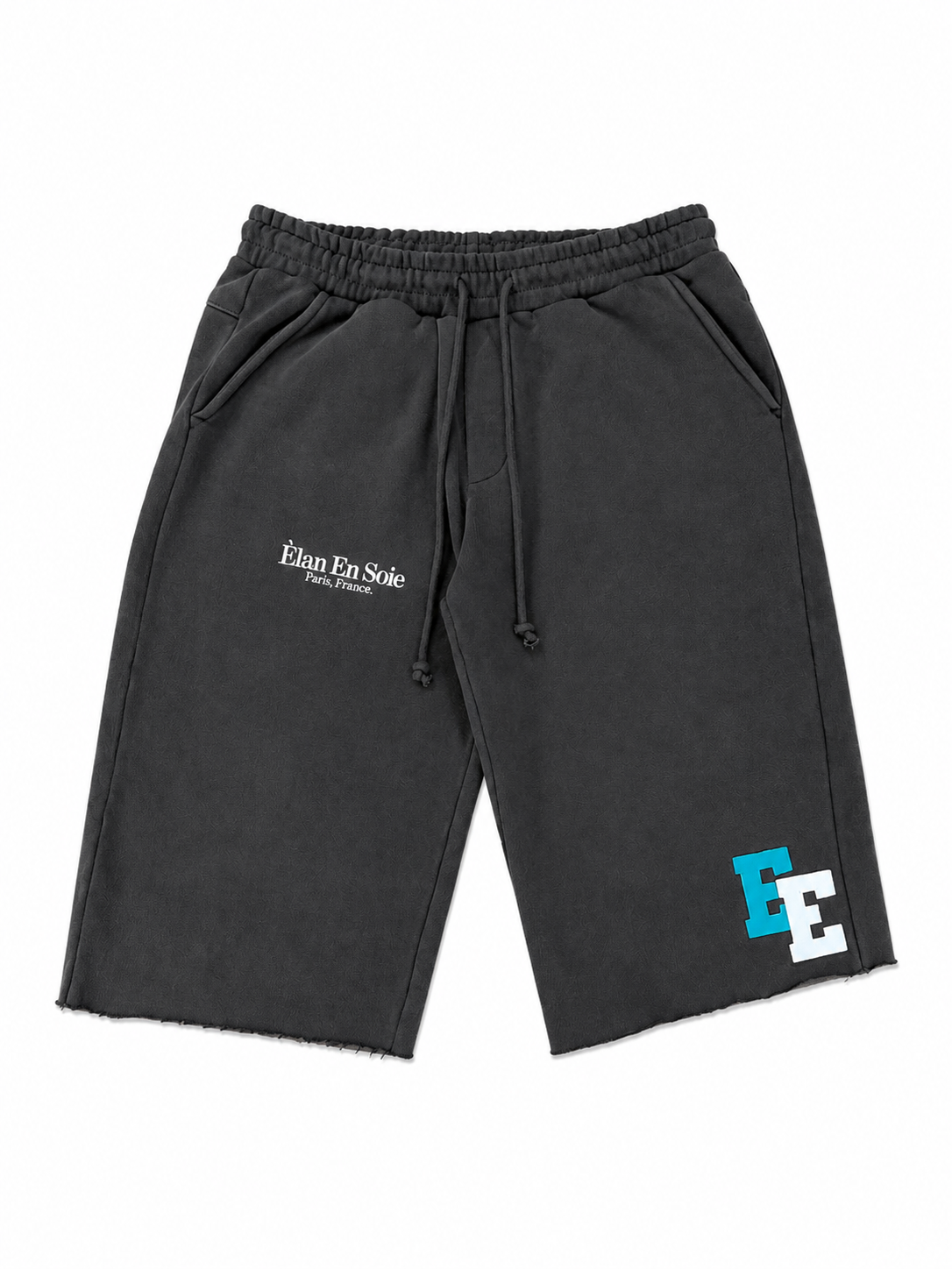 ÈLAN “Tiffany/Blue Patch” Grey Long Shorts (Size S)