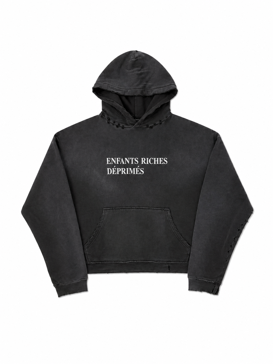 Enfants Riches Déprimés “Thrashed” Distressed Logo Hoodie (Size M)