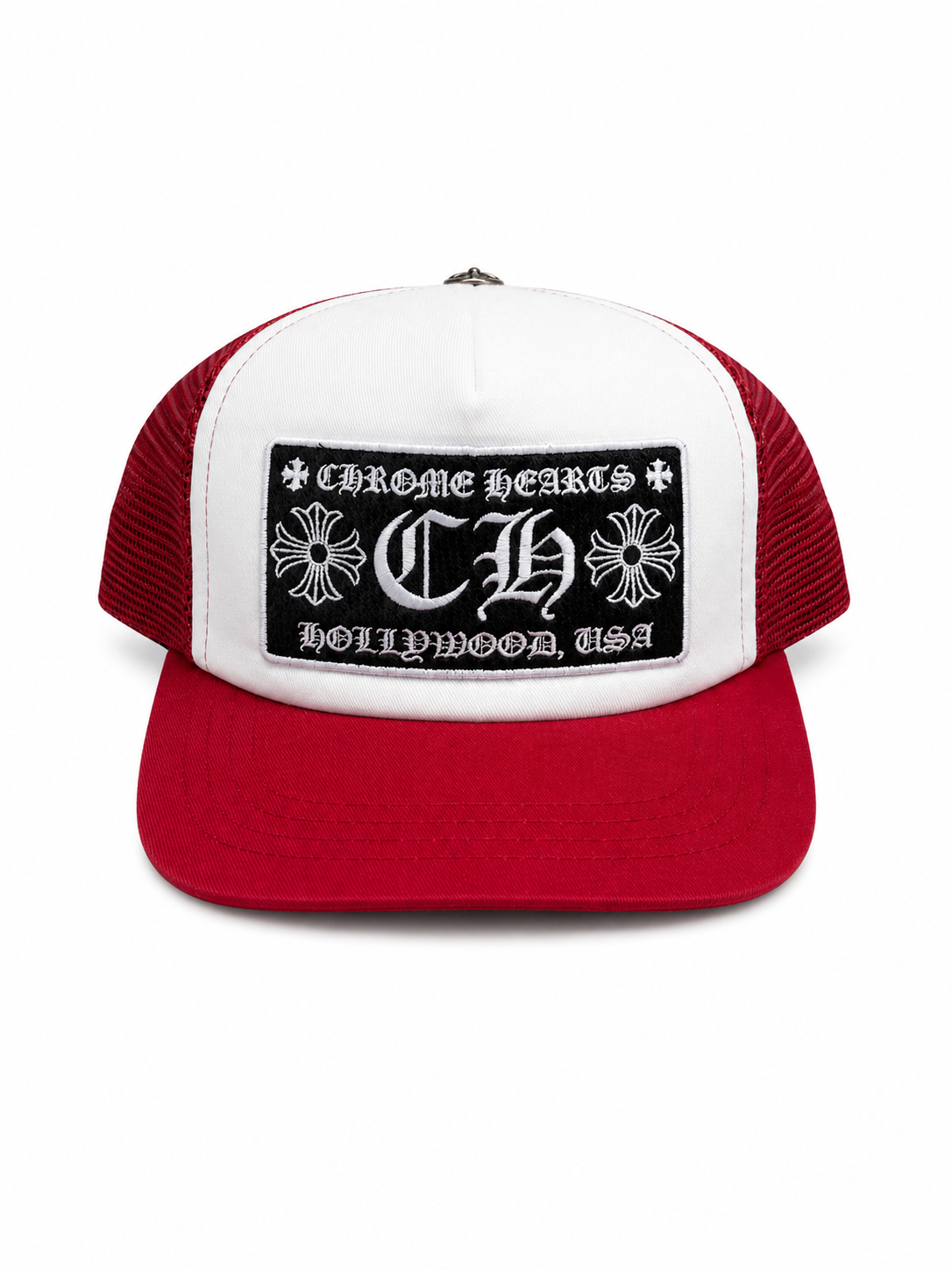 Chrome Hearts “CH” Red Trucker Hat